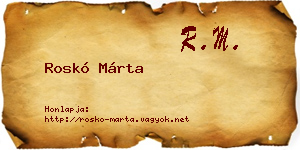 Roskó Márta névjegykártya