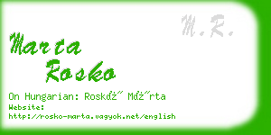 marta rosko business card
